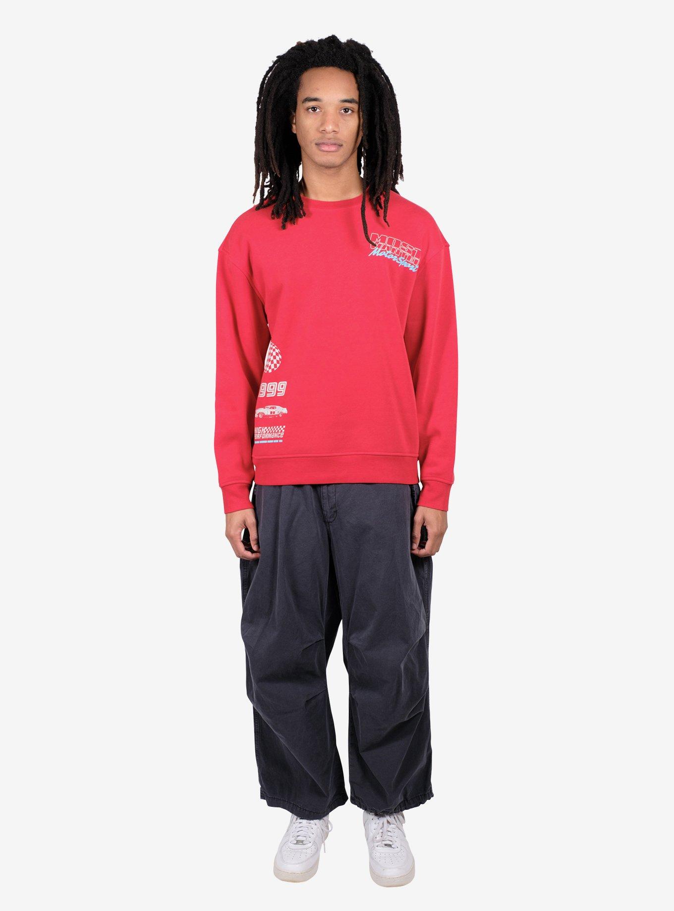 Most Wanted Motorsport Crewneck Sweatshirt Red, RED, hi-res