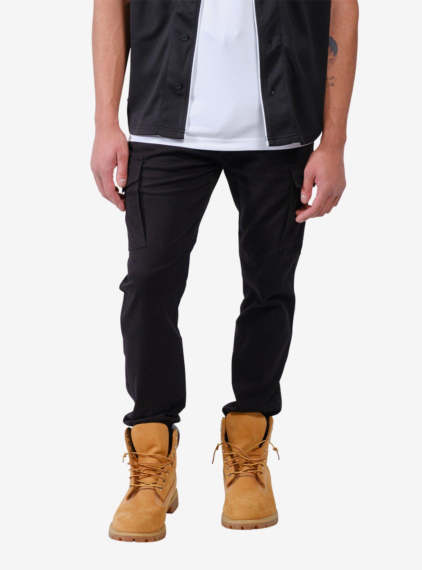 Cargo Pocket Twill Jogger Black, BLACK, hi-res