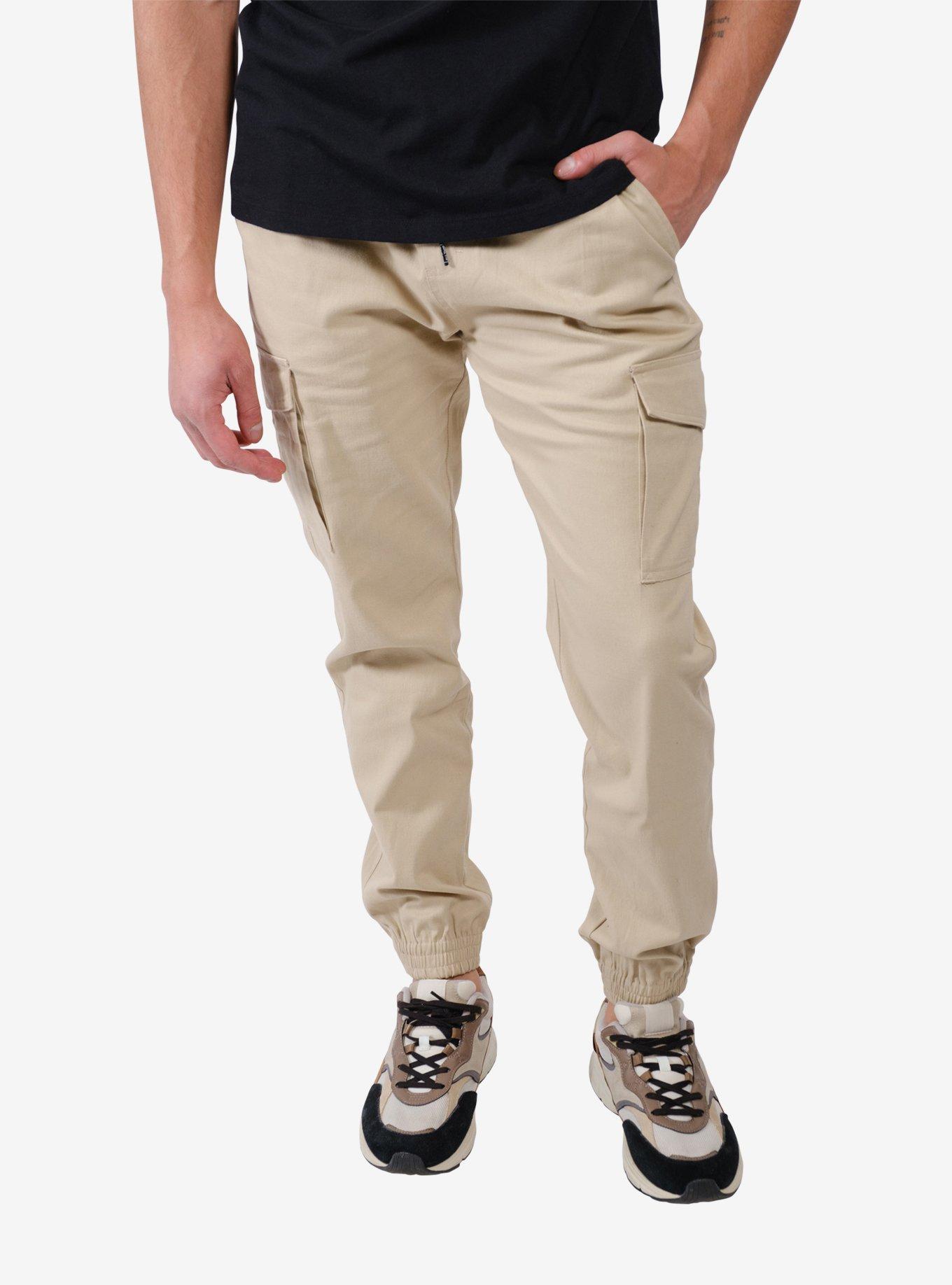 Cargo Pocket Twill Jogger Khaki, BEIGE, hi-res