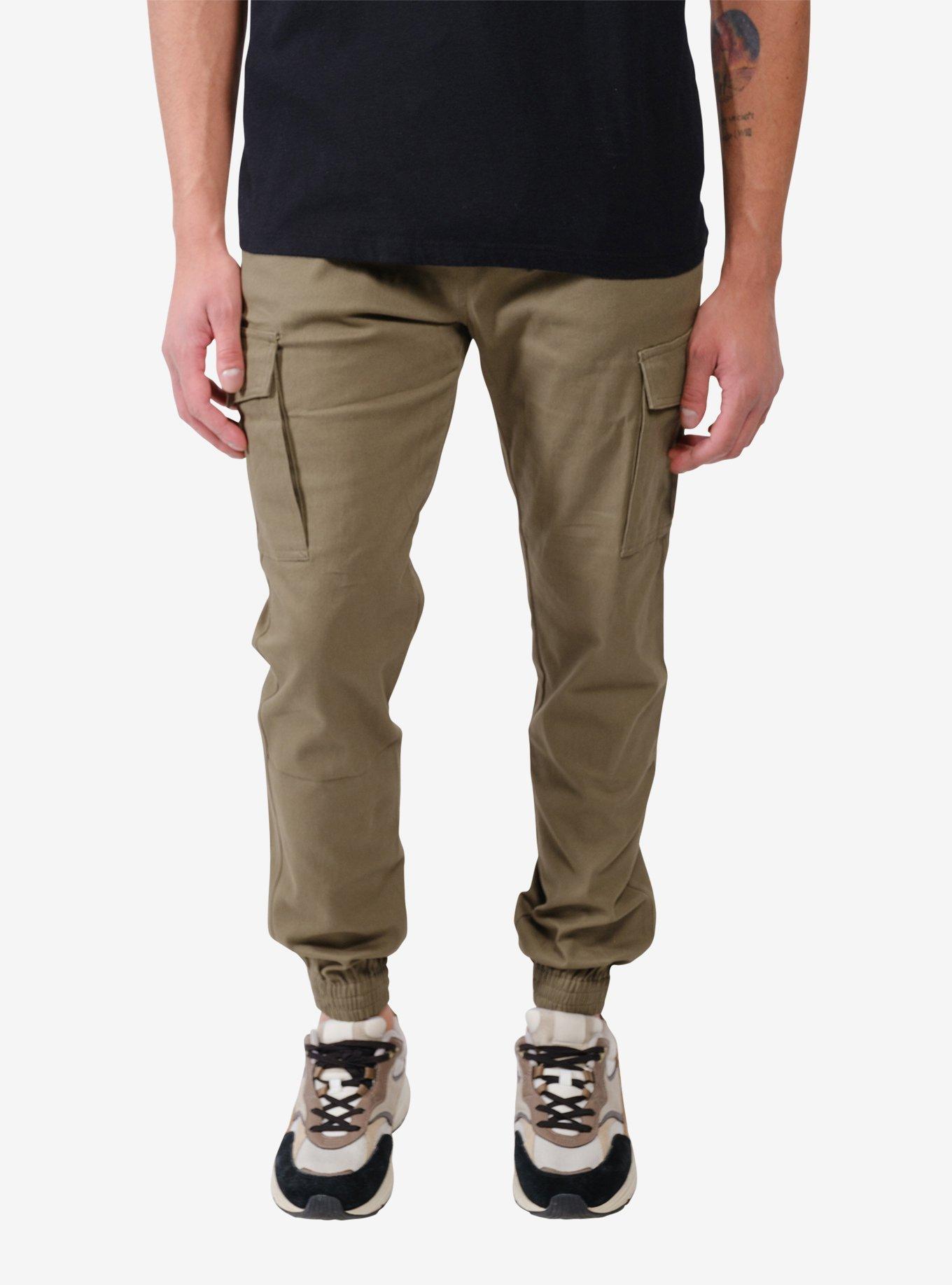 Cargo Pocket Twill Jogger Olive, BLACK, hi-res