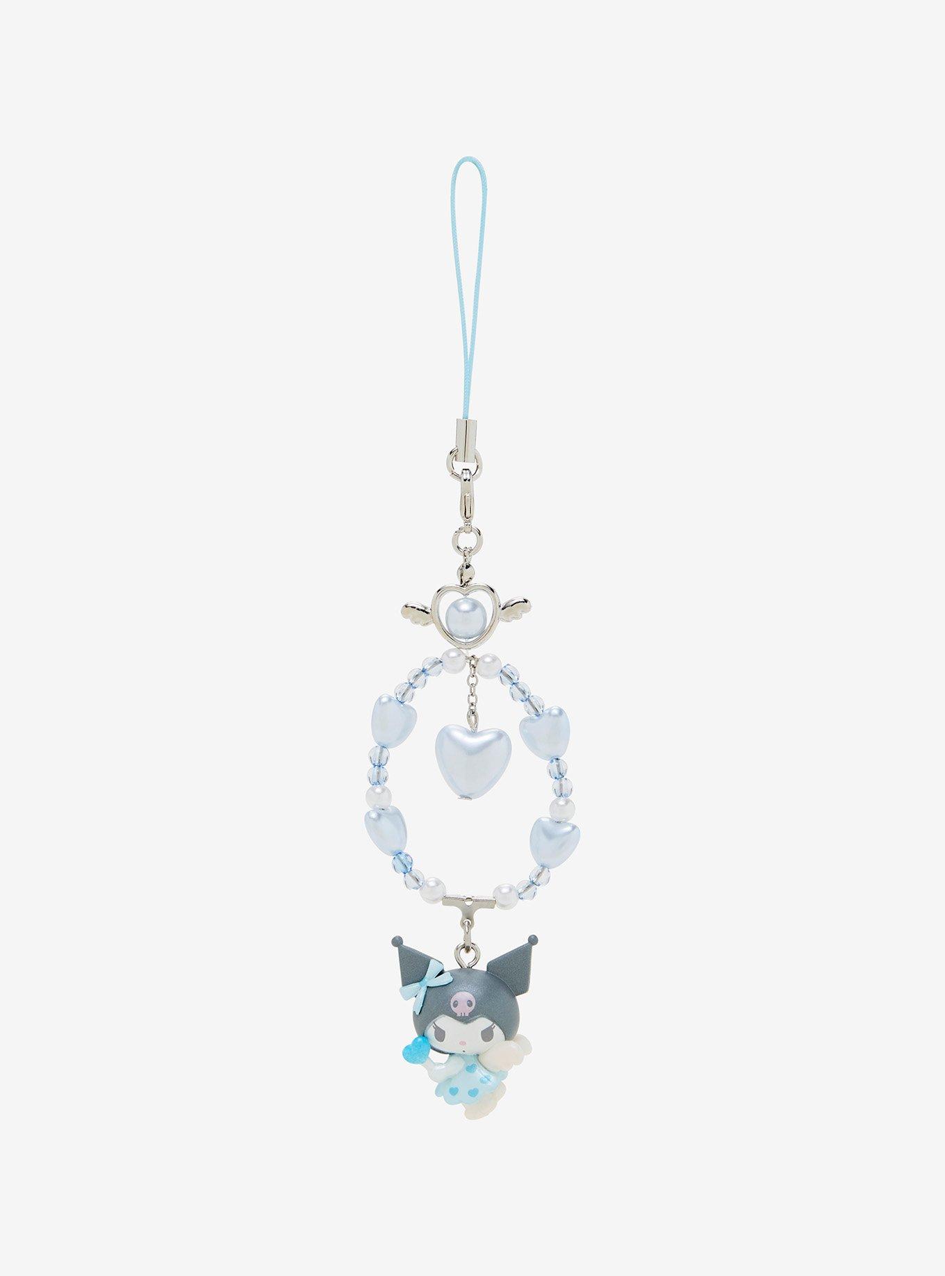 Kuromi Dreaming Angel Beaded Phone Charm, , hi-res