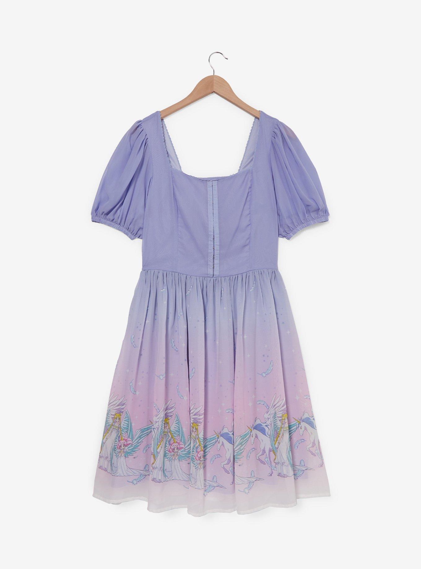 Pretty Guardian Sailor Princess Serenity Plus Size Smock Dress - BoxLunch Exclusive, PERIWINKLE, hi-res