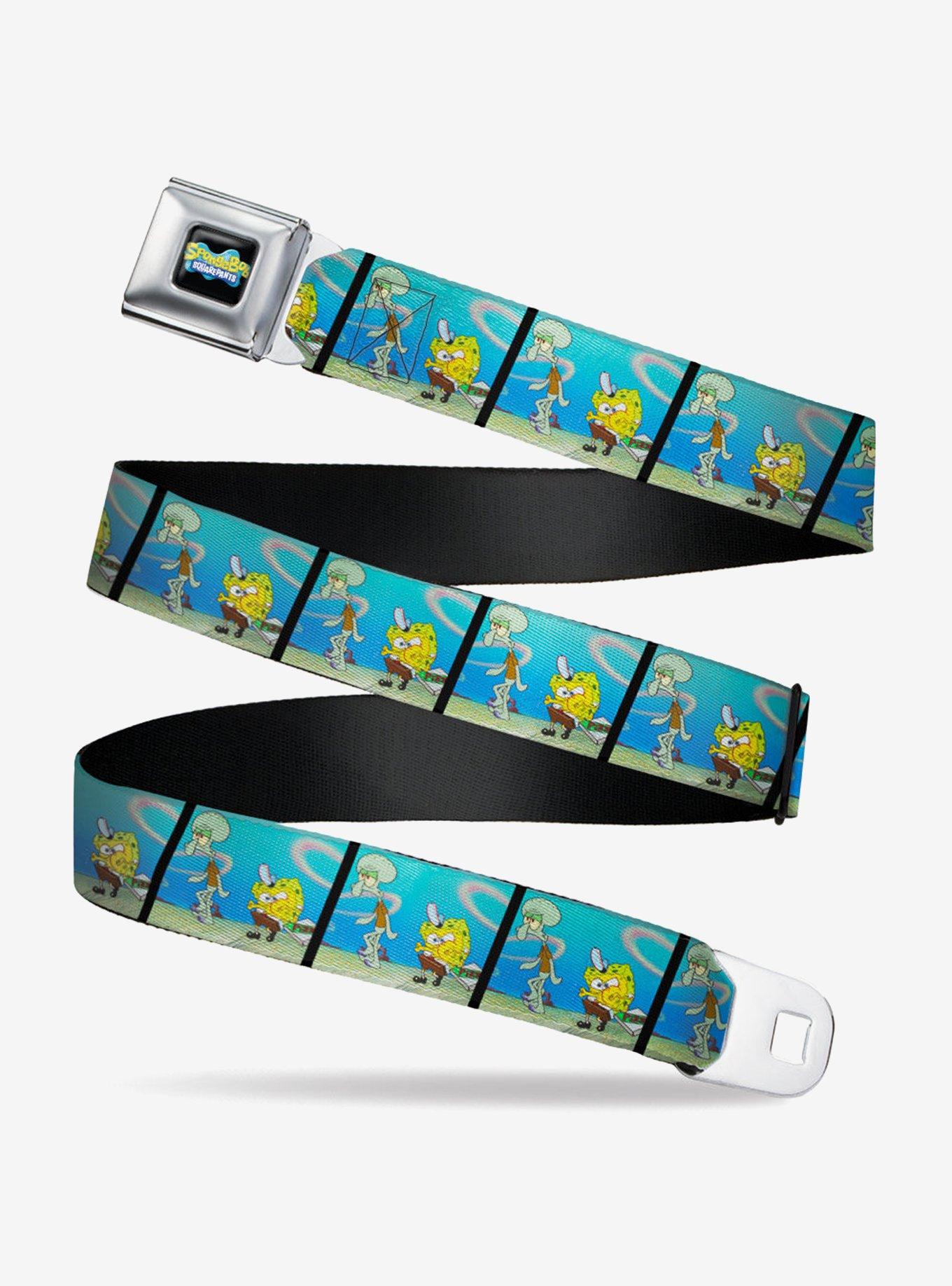 SpongeBob SquarePants And Squidward Pizza Scene Pose Blocks Youth Seatbelt Belt, , hi-res