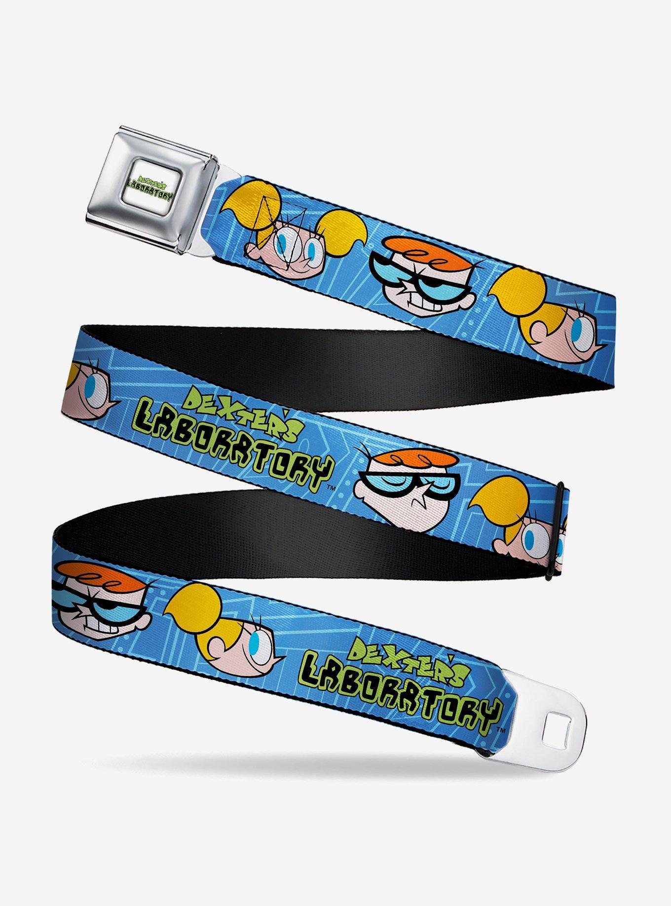 Dexter's Laboratory Title Logo With Dexter And Dee Dee Youth Seatbelt Belt, , hi-res