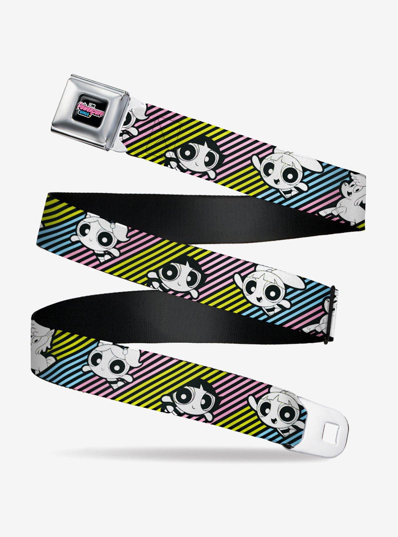 The Powerpuff Girls And Donny Stripe Multi Pastel Youth Seatbelt Belt, , hi-res