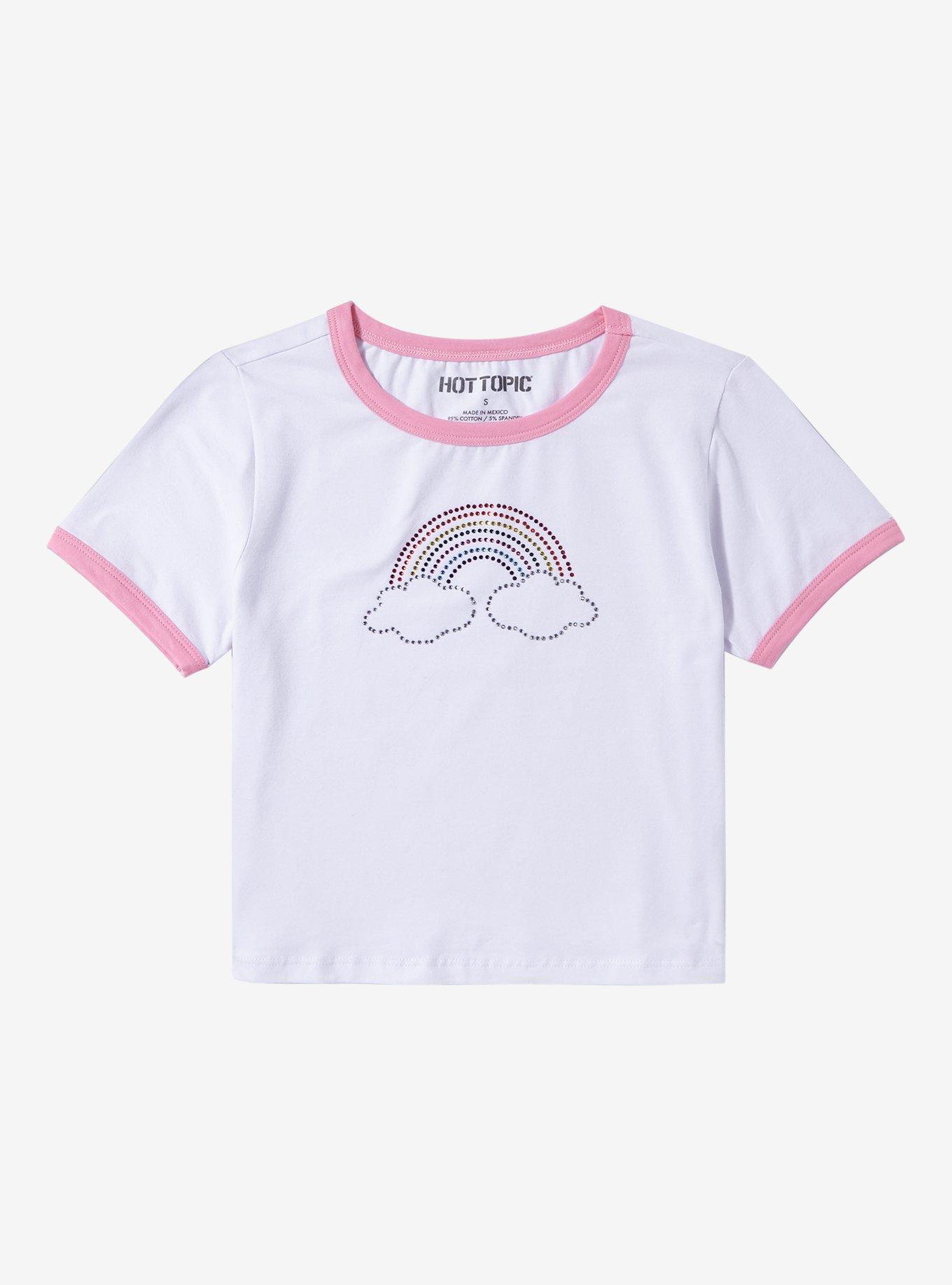 Rainbow Rhinestone Ringer Girls Baby T-Shirt, MULTI, hi-res