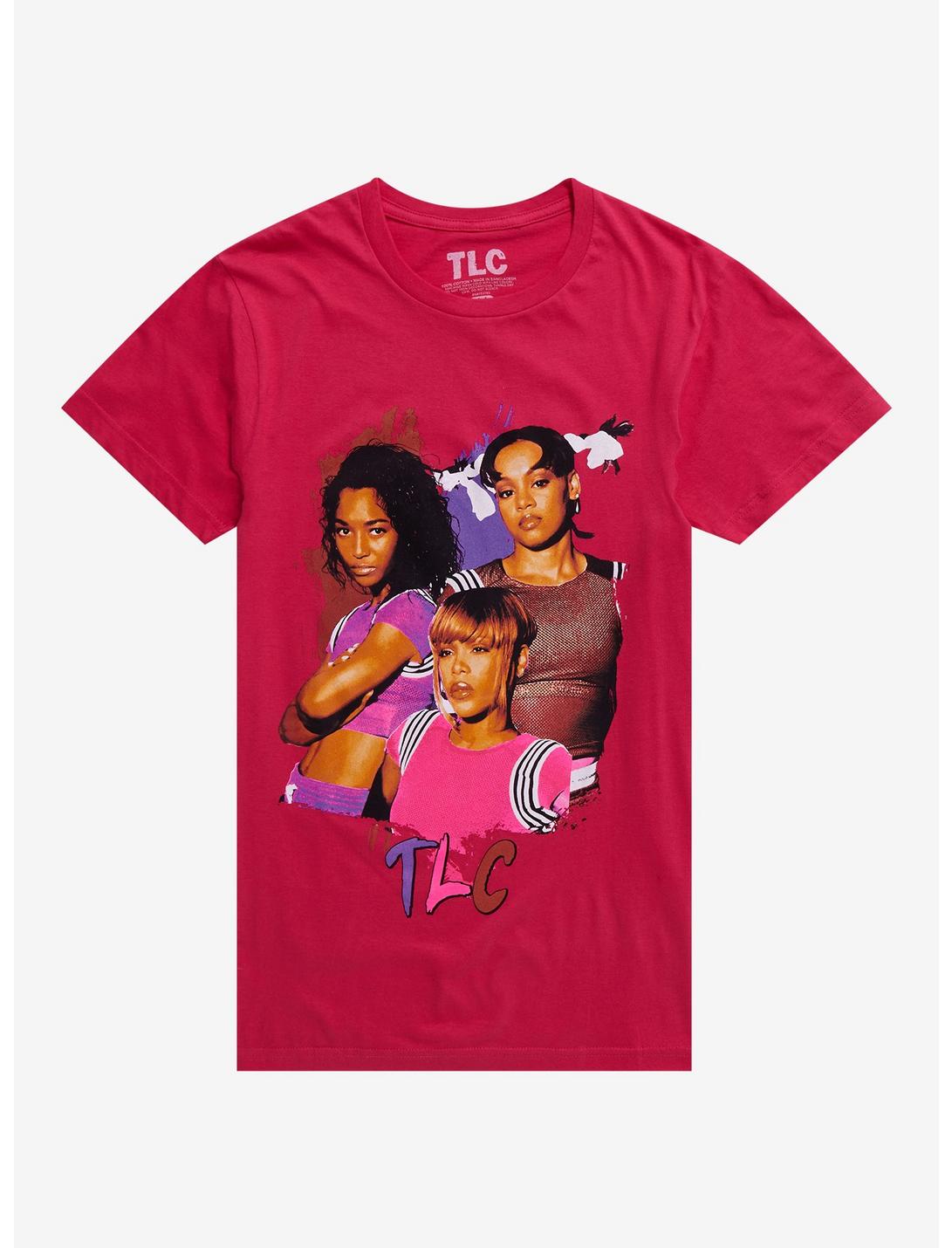 TLC Collage Boyfriend Fit Girls T-Shirt, HOT PINK, hi-res