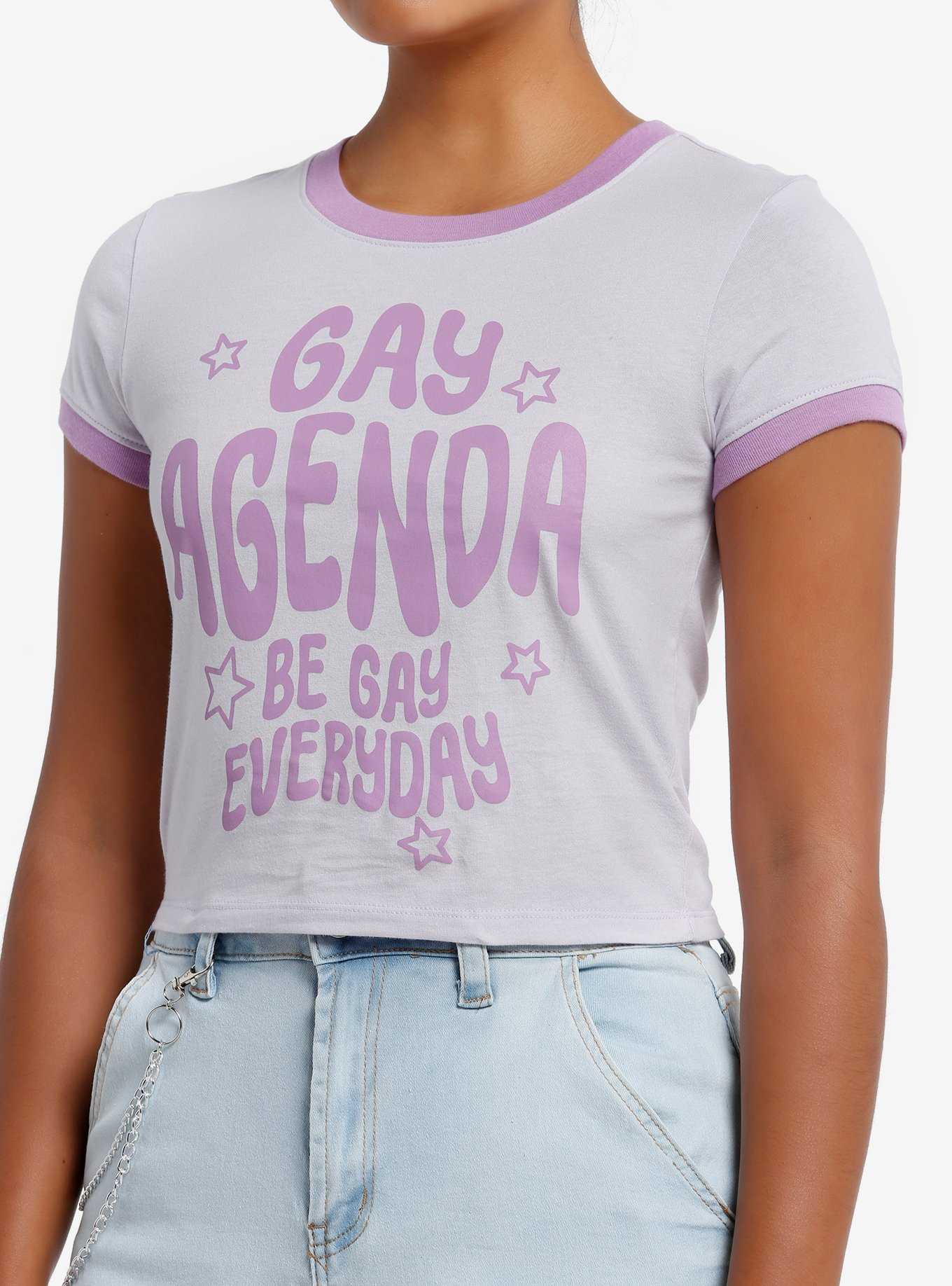 Gay Agenda Purple Ringer Baby T-Shirt, , hi-res