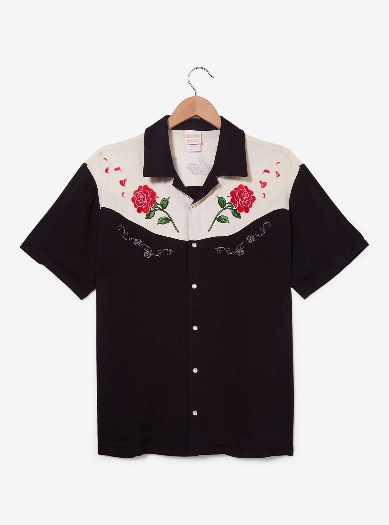 Pretty Guardian Sailor Moon Tuxedo Mask Roses Western Woven Button-Up - BoxLunch Exclusive