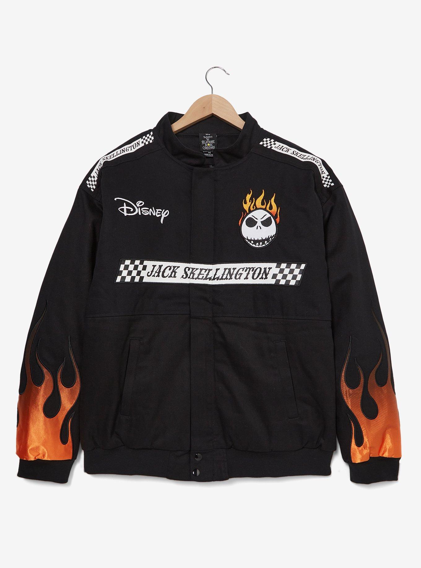 Disney The Nightmare Before Christmas Jack Skellington Flaming Racing Jacket — BoxLunch Exclusive, BLACK, hi-res