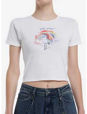 Gay Gasp Unicorn Crop T-Shirt, , hi-res
