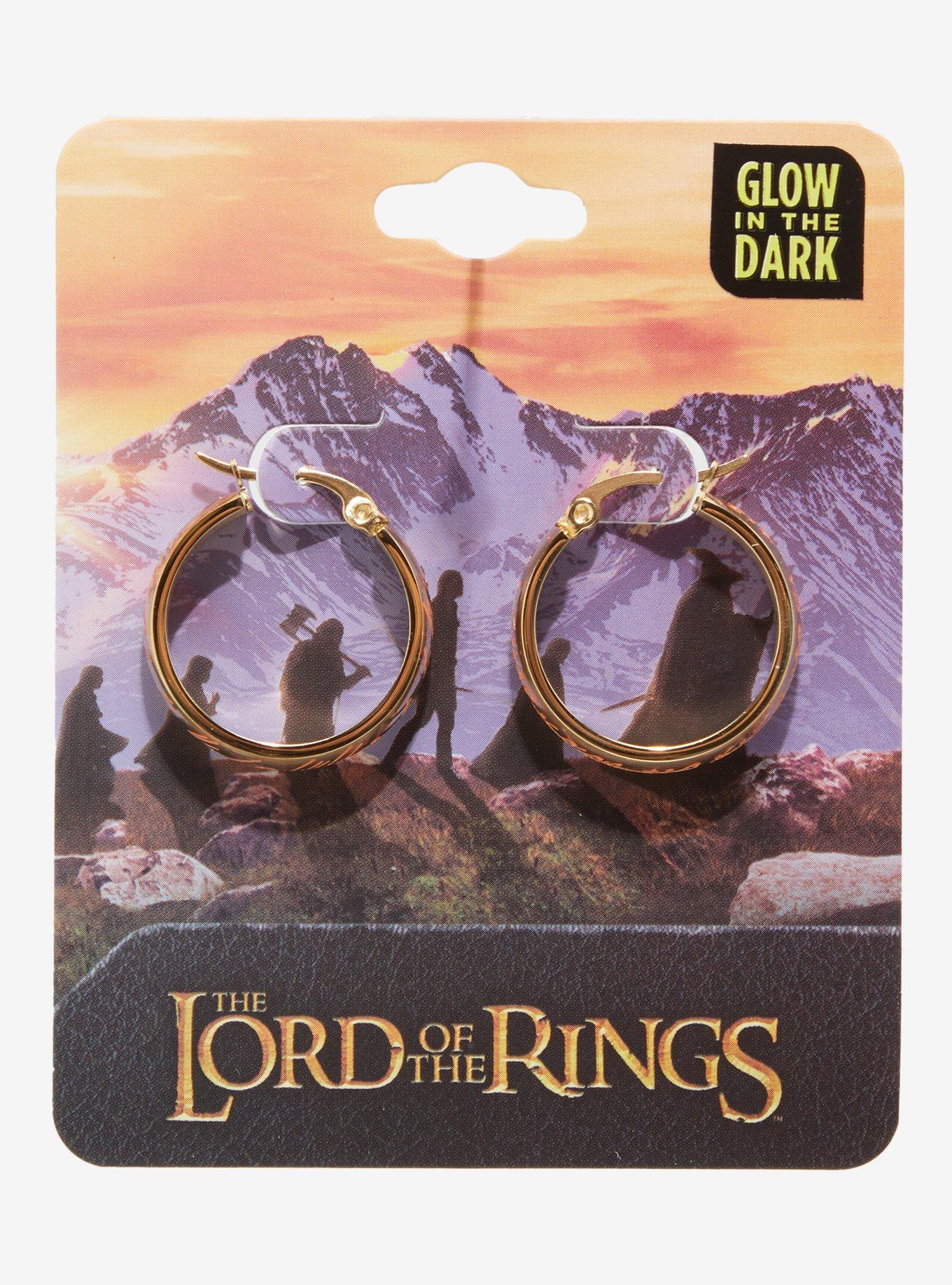 The Lord Of The Rings The One Ring Glow-In-The-Dark Hoop Earrings Her Universe Exclusive, , hi-res