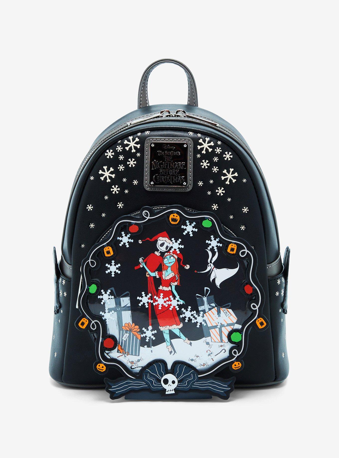 Loungefly Disney The Nightmare Before Christmas Jack & Sally Snowflake Glow-in-the-Dark Mini Backpack - BoxLunch Exclusive, , hi-res