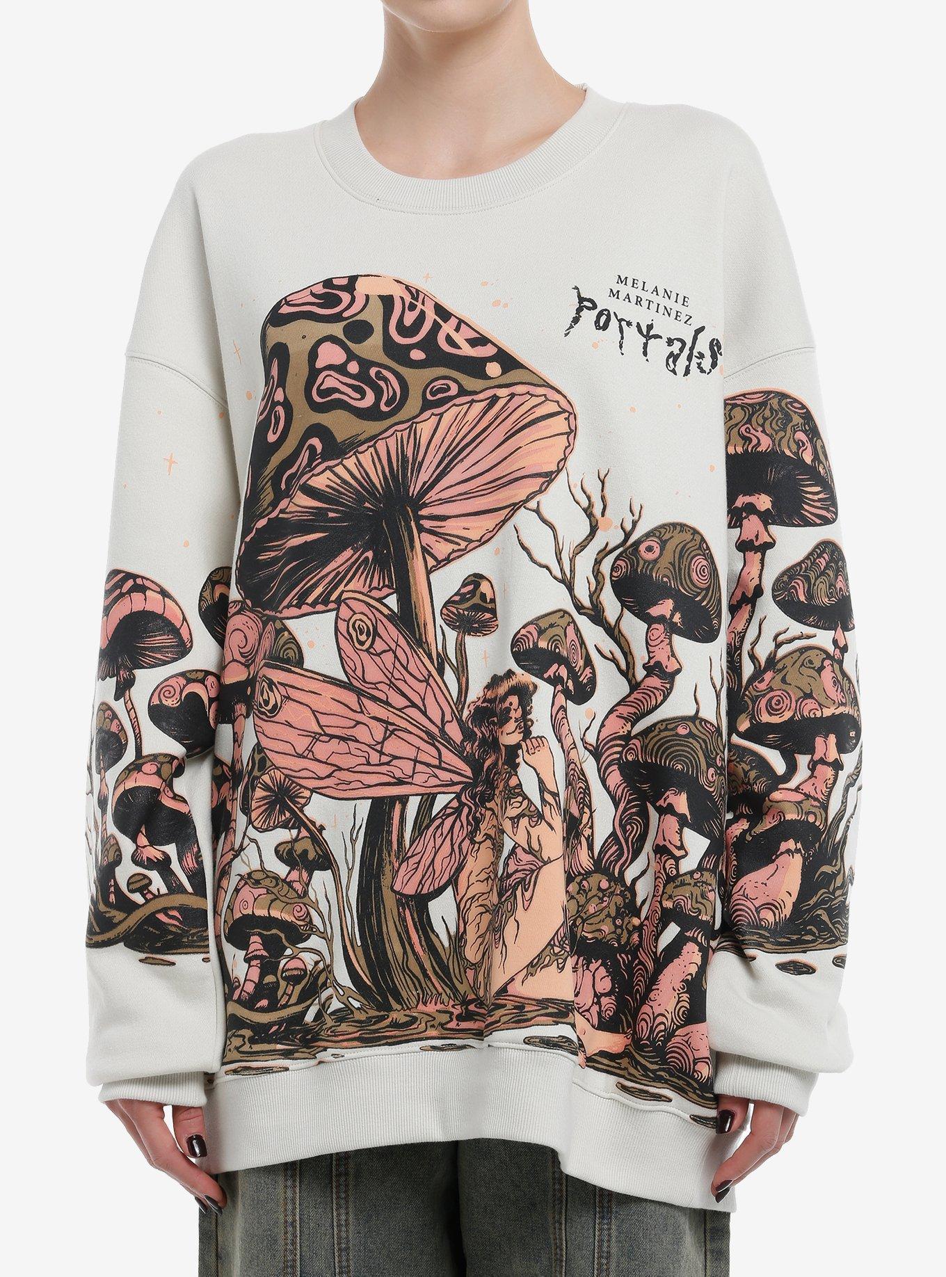 Melanie Martinez Portals Mushrooms Oversized Sweatshirt, SILVER, hi-res
