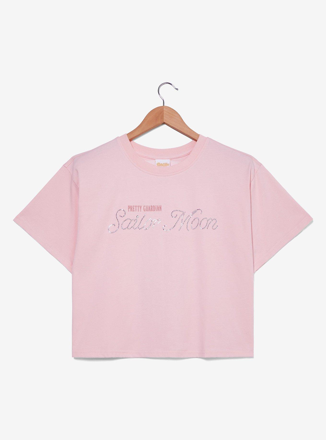 Pretty Guardian Sailor Moon Rhinestone Kaleido Moon Scope Cropped Women's Plus Size T-Shirt - BoxLunch Exclusive, LIGHT PINK, hi-res