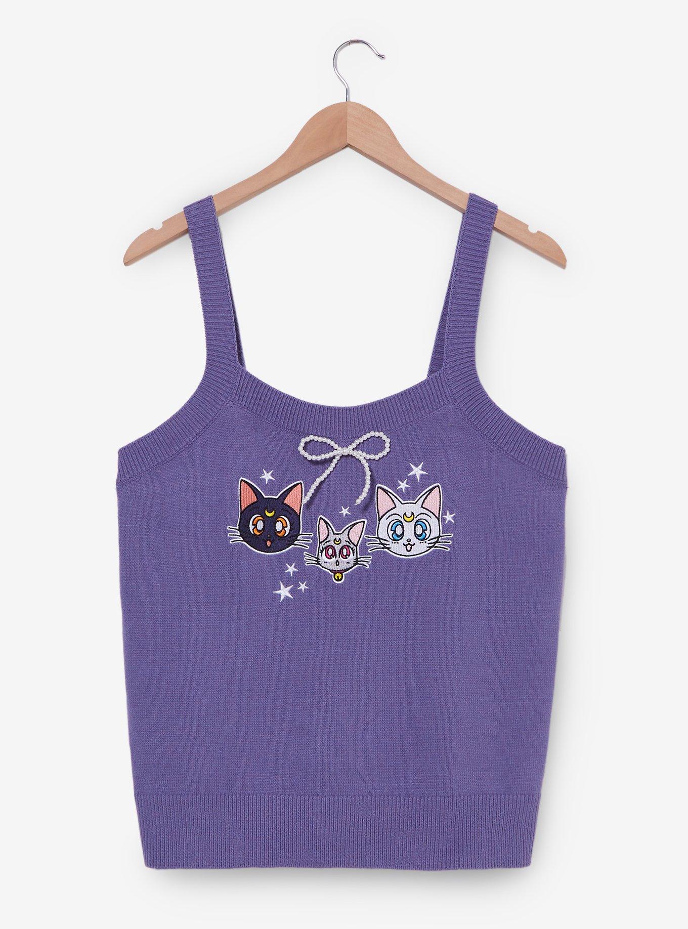 Pretty Guardian Sailor Moon Luna, Artemis, & Diana Women's Plus Size Knit Tank - BoxLunch Exclusive, , hi-res