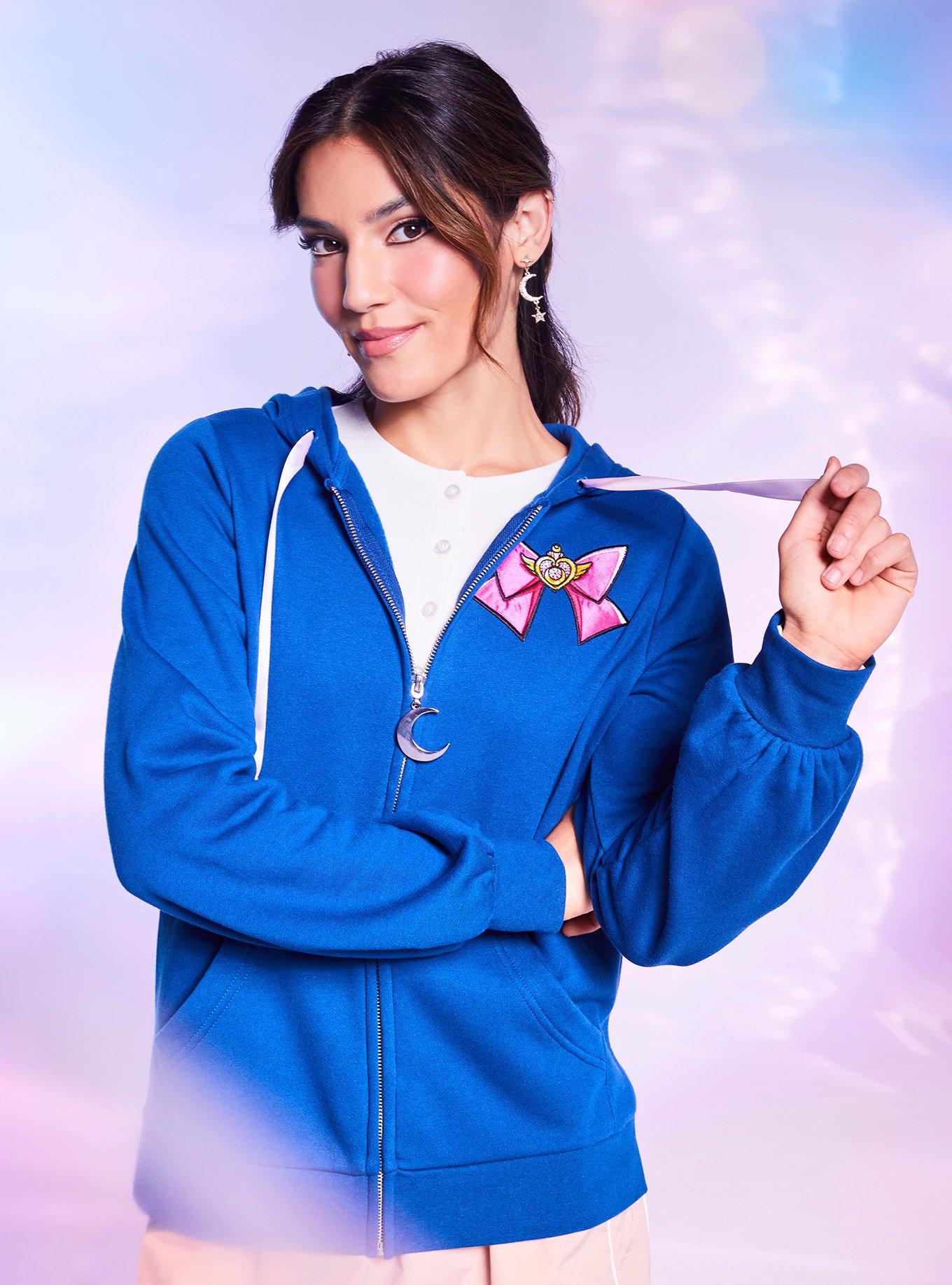 Pretty Guardian Sailor Moon Bow Women's Zippered Hoodie - BoxLunch Exclusive, , hi-res