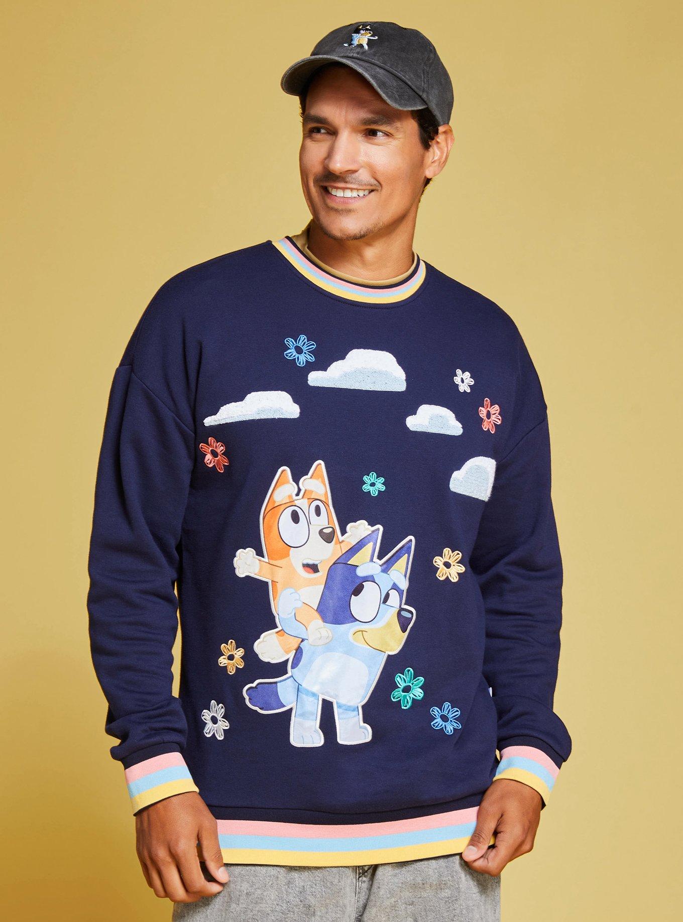 Bluey Bingo & Bluey Floral Cloud Crewneck — BoxLunch Exclusive, , hi-res