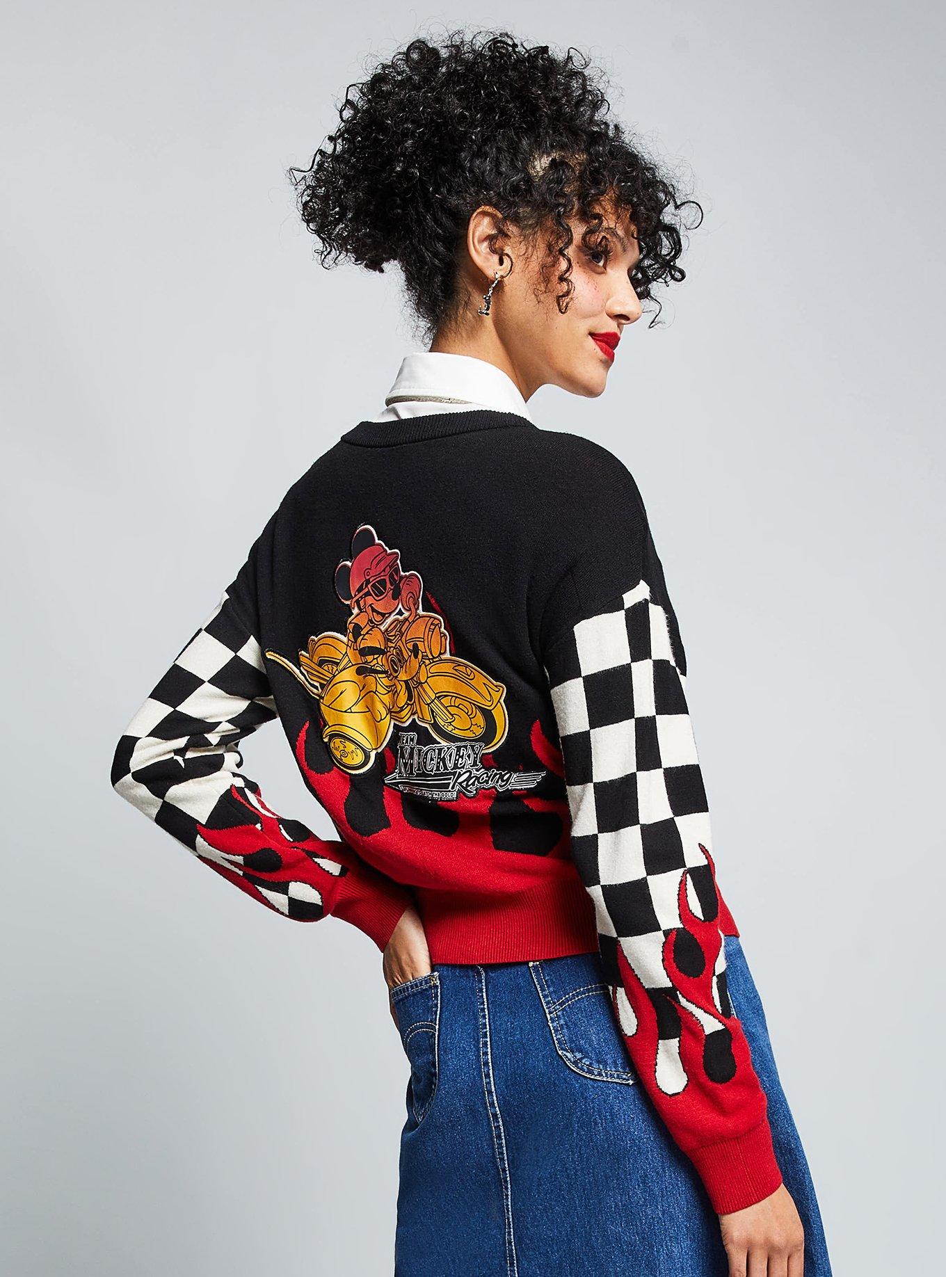 Disney Mickey Mouse Motorcycle Flames Women's Cardigan - BoxLunch Exclusive