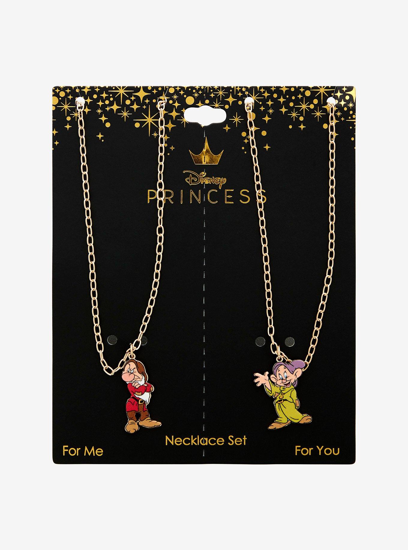 Disney Snow White And The Seven Dwarfs Dopey & Grumpy Best Friend Necklace Set, , hi-res