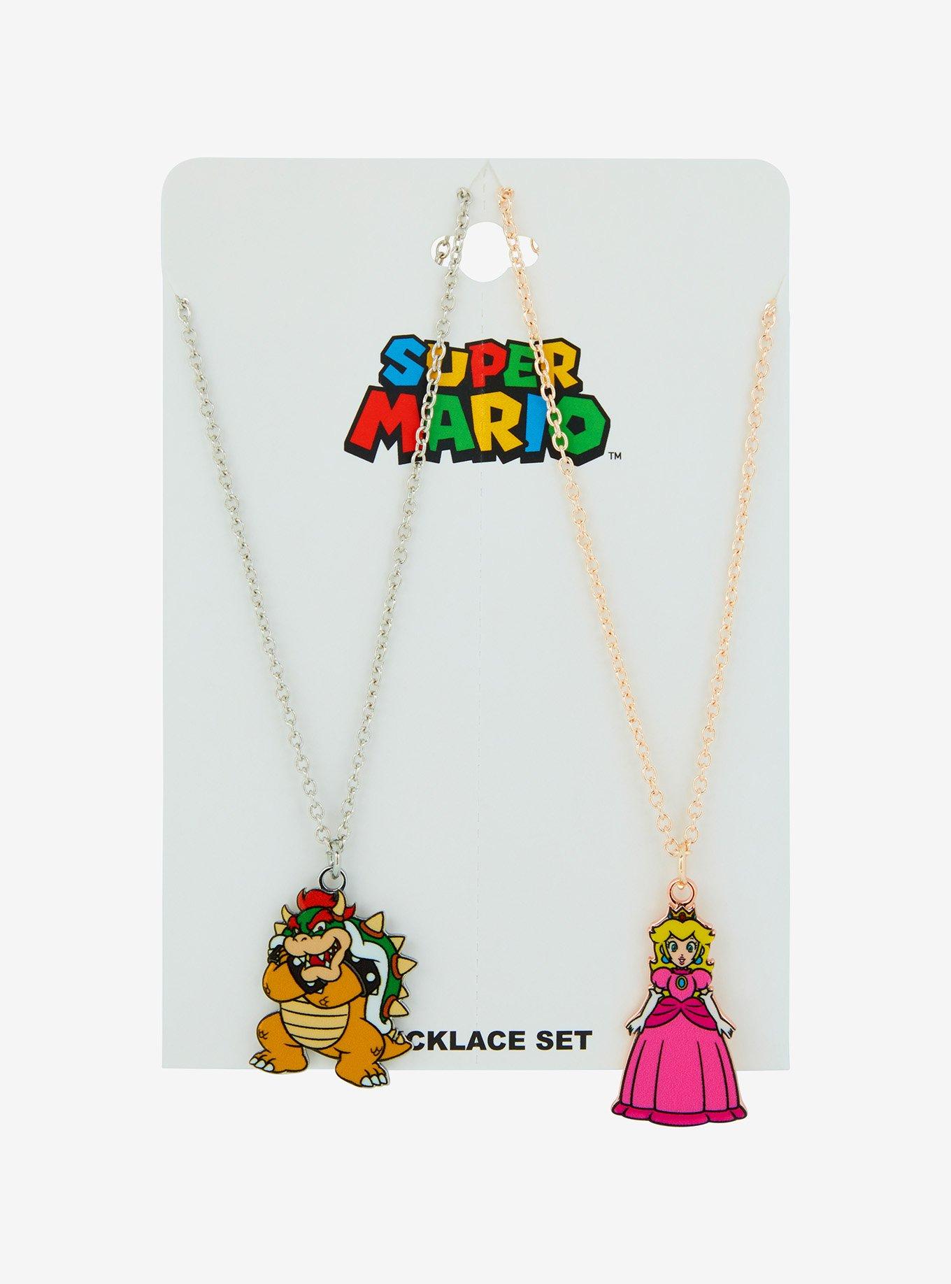 Super Mario Peach Bowser Best Friend Necklace Set Hot Topic