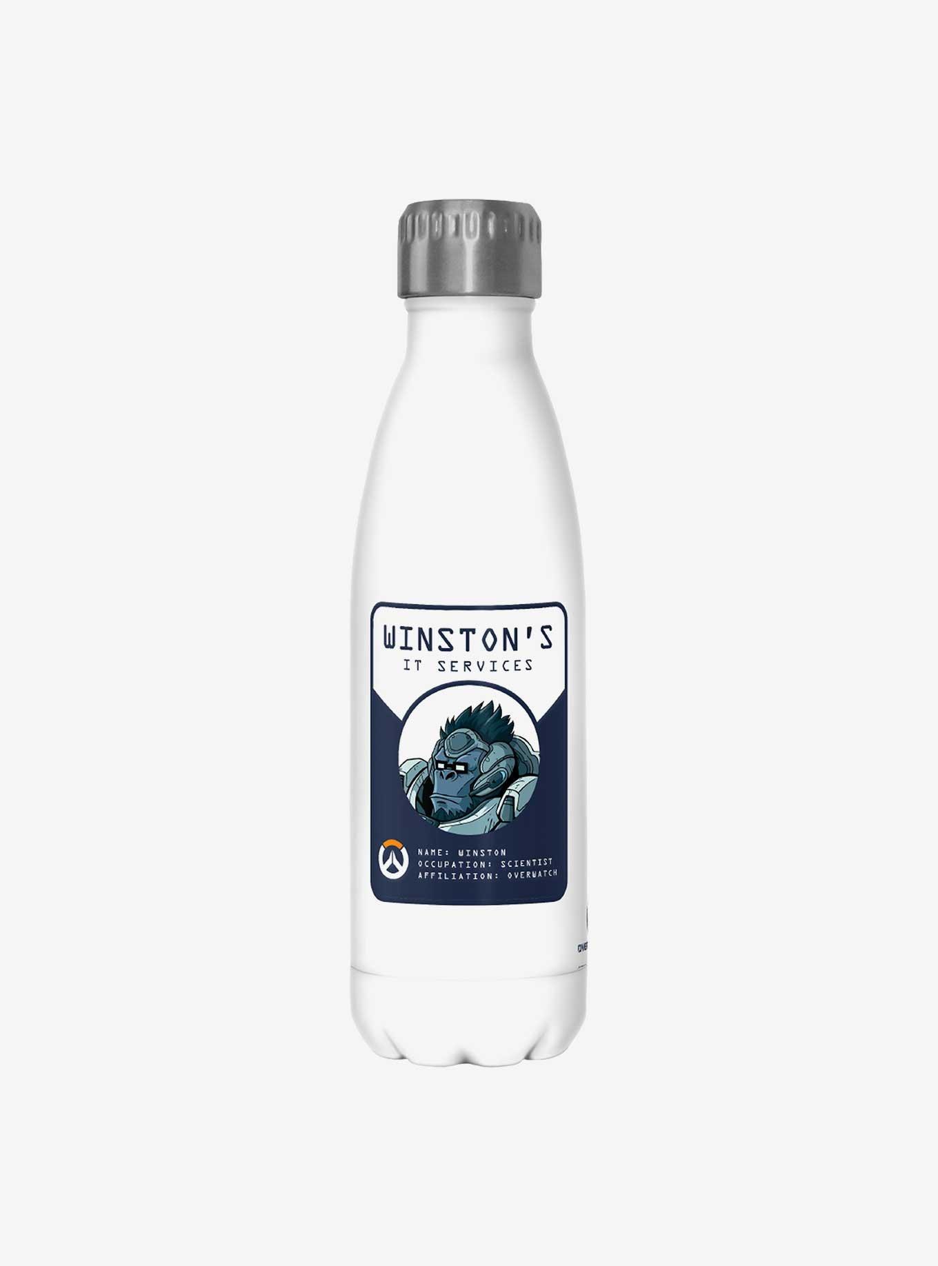 Overwatch Winston's IT Services Badge Stainless Steel Water Bottle, , hi-res