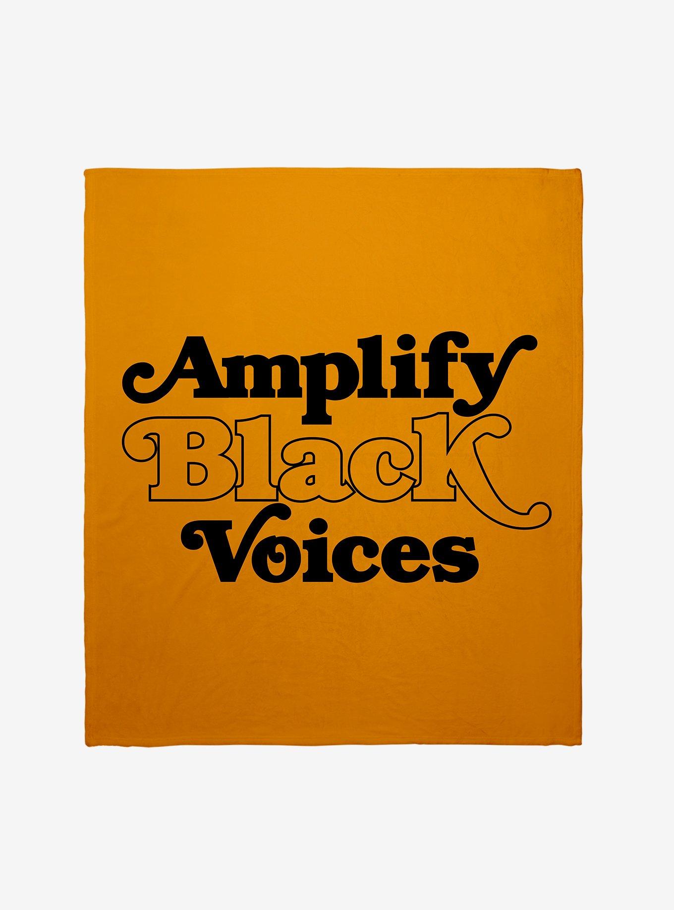 Black History Month Amplify Black Voices Text Throw Blanket - WHITE ...