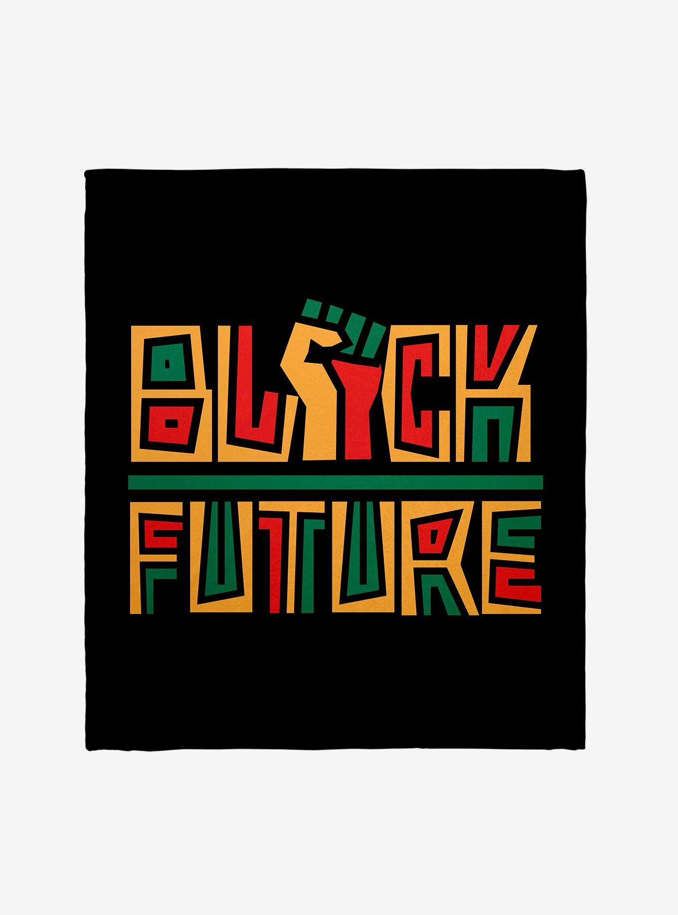 Black History Month Black Future Raised Fist Throw Blanket
