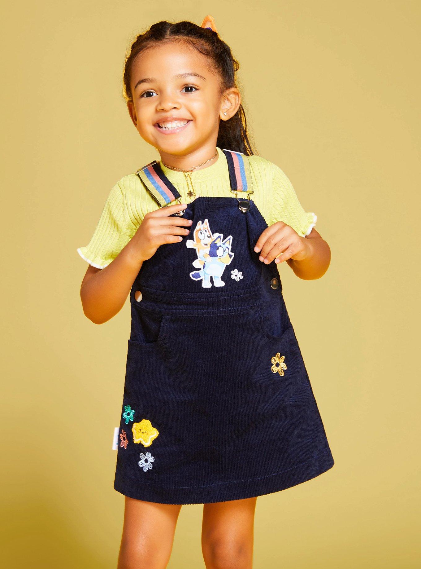 Bluey Bingo & Bluey Floral Corduroy Toddler Overall Dress - BoxLunch Exclusive, , hi-res