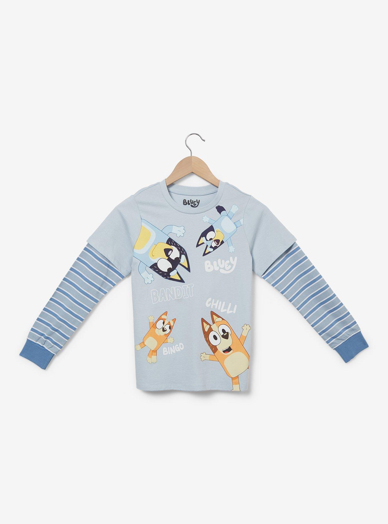 Bluey Heeler Family Layered Long Sleeve Youth T-Shirt &mdash; BoxLunch Exclusive, MULTI, hi-res