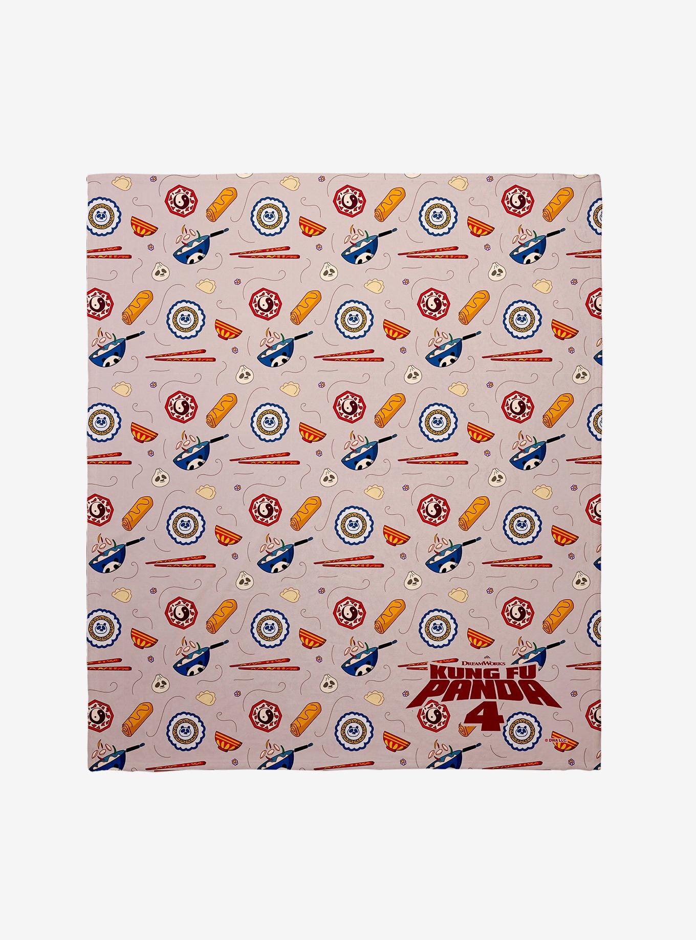 Kung Fu Panda 4 Dumplings And Spring Rolls Throw Blanket, , hi-res