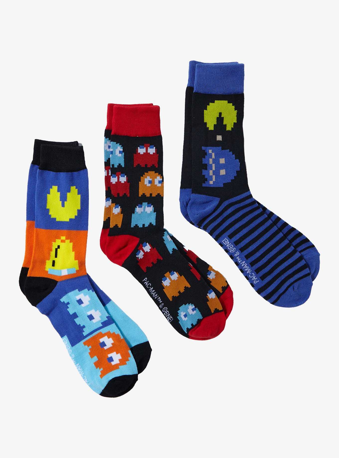 Pac-Man Ghost & Pac-Man Crew Socks 3 Pairs, , hi-res