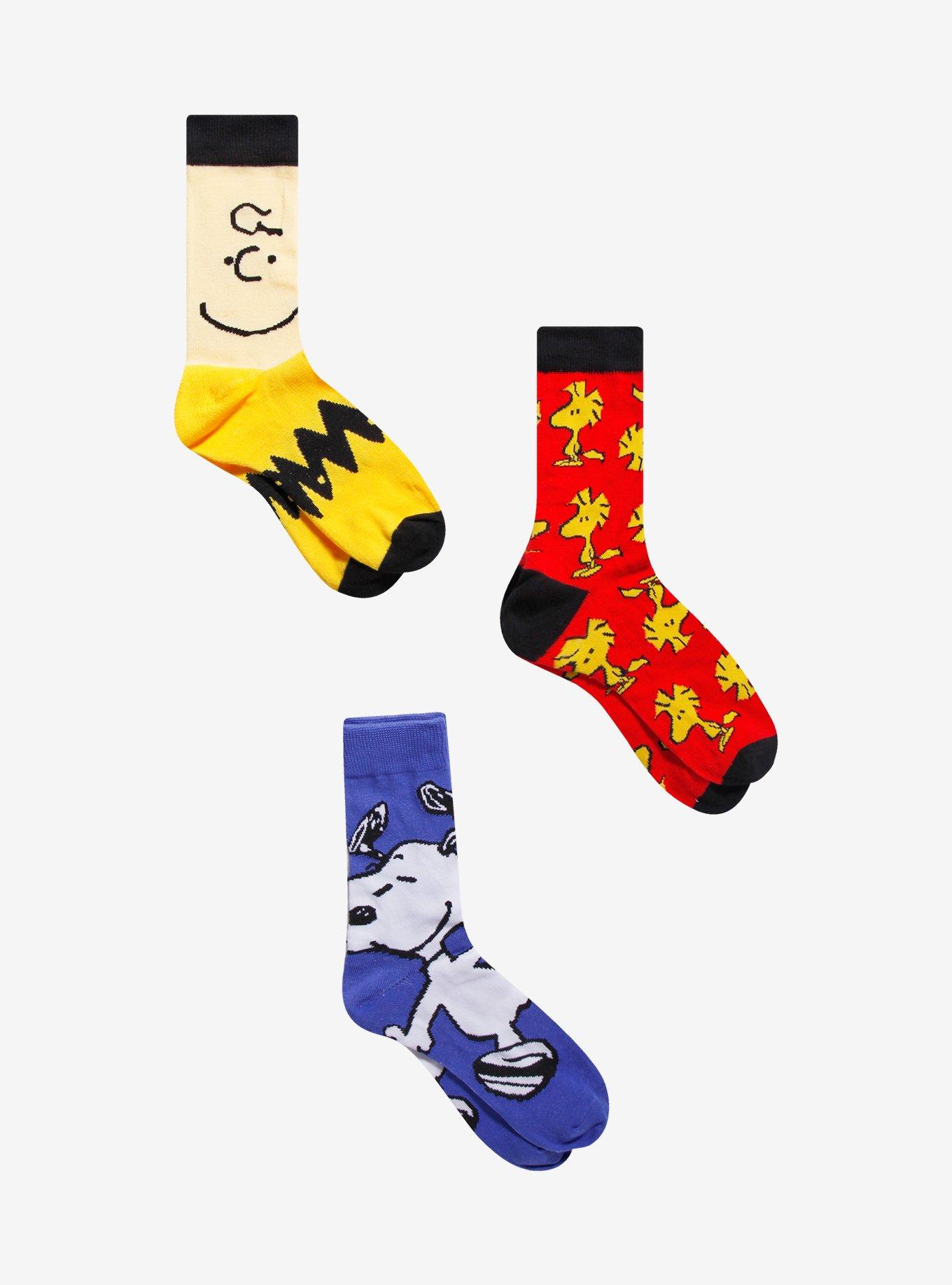 Peanuts Characters Crew Socks 3 Pair, , hi-res