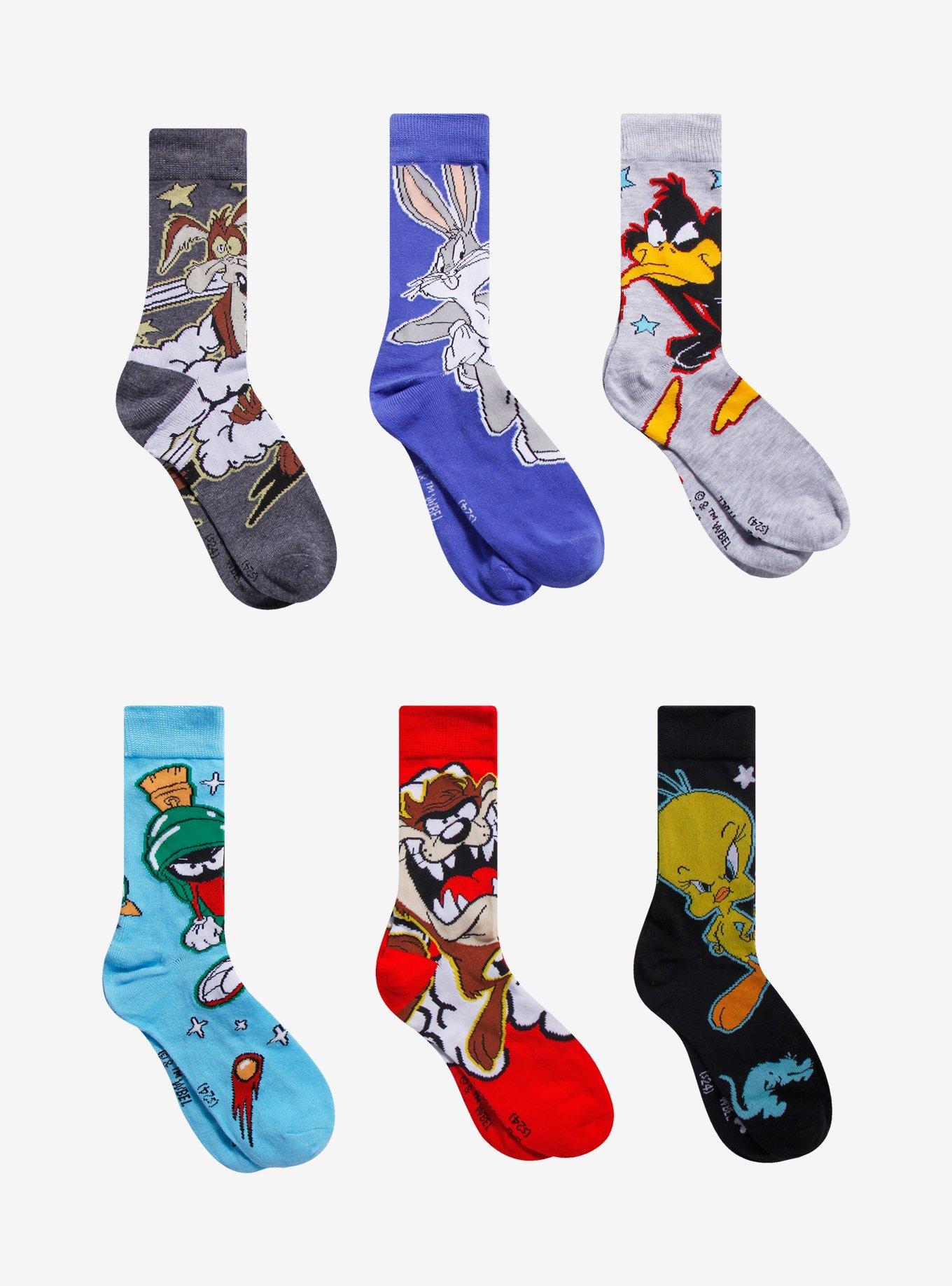 Looney Tunes Character Crew Socks 6 Pair, , hi-res