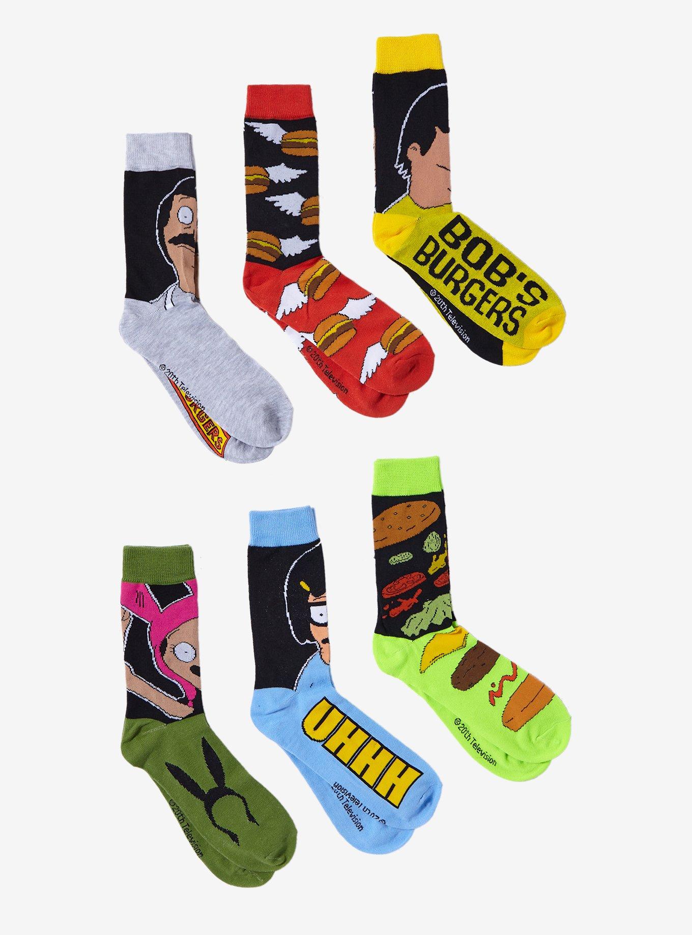 Bob's Burgers Characters Crew Socks 6 Pair, , hi-res