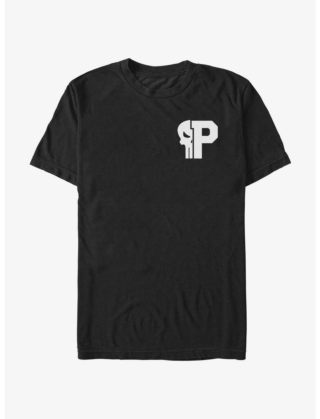 Marvel Punisher P Sull Logo T-Shirt, BLACK, hi-res