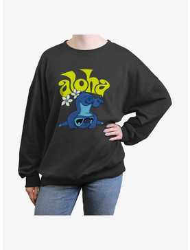 Disney Lilo & Stitch Aloha Upside Down Womens Oversized Sweatshirt, , hi-res
