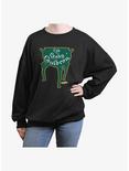 Harry Potter Leaky Cauldron Logo Womens Oversized Sweatshirt, BLACK, hi-res
