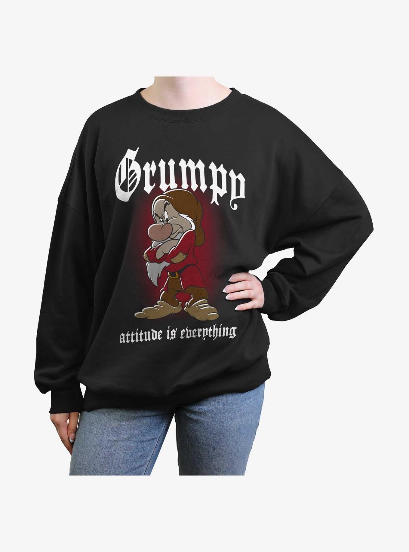 Disney Snow White & The Seven Dwarfs Grumpy Attitude Womens Oversized Sweatshirt, , hi-res