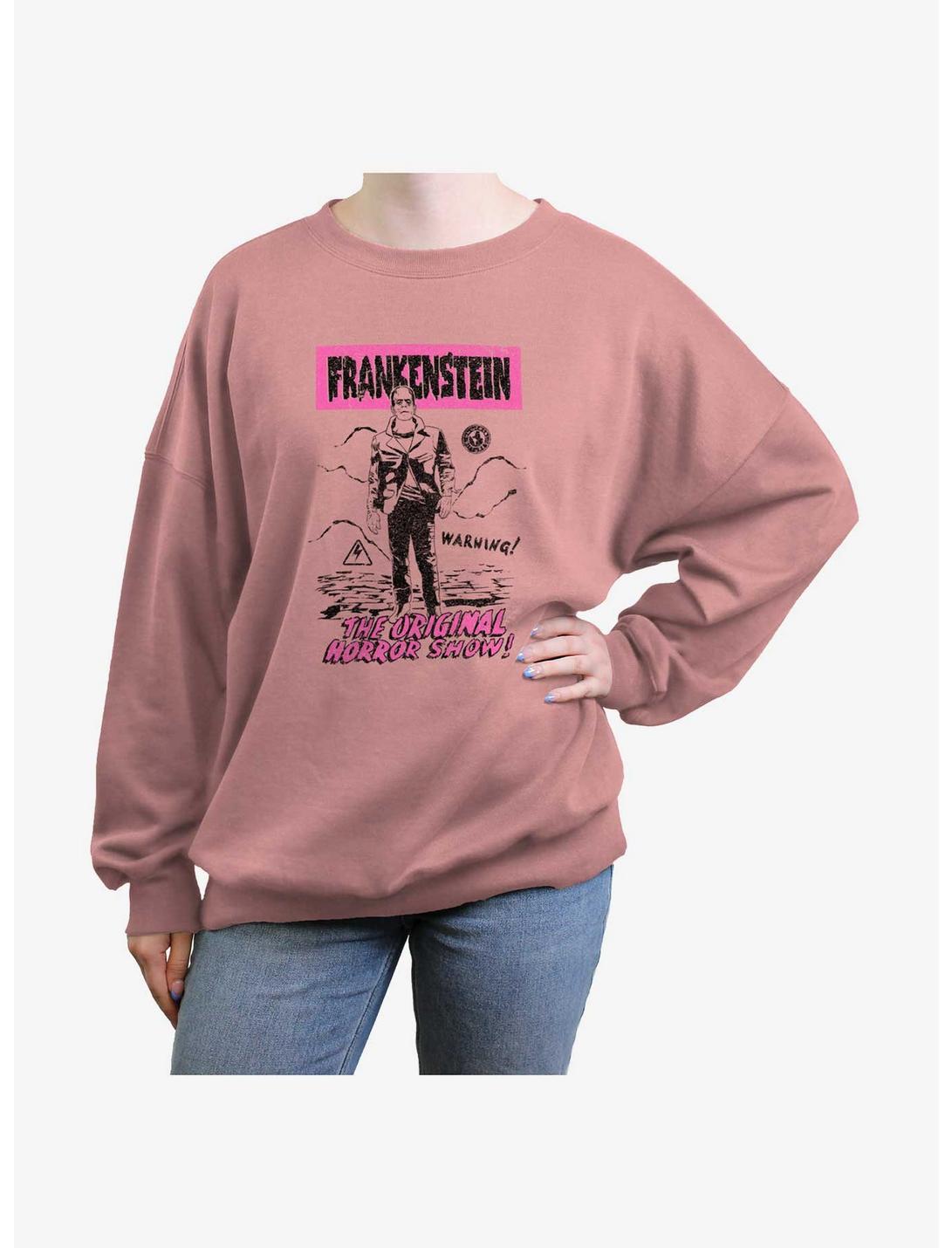 Universal Monsters Frankenstein Original Womens Oversized Sweatshirt, DESERTPNK, hi-res