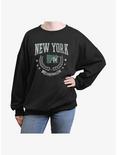 MTV New York Collegiate Womens Oversized Sweatshirt, BLACK, hi-res