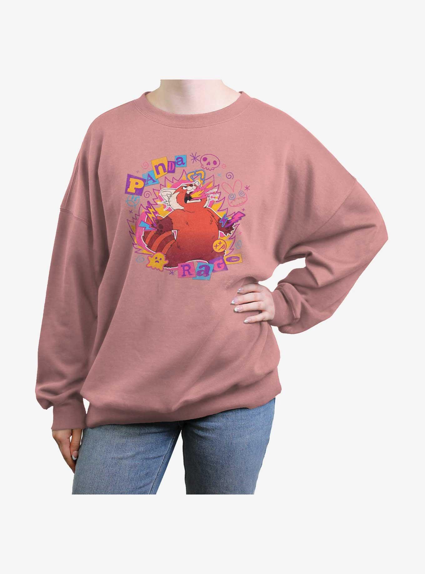 Disney Pixar Turning Red Panda Rage Womens Oversized Sweatshirt, DESERTPNK, hi-res