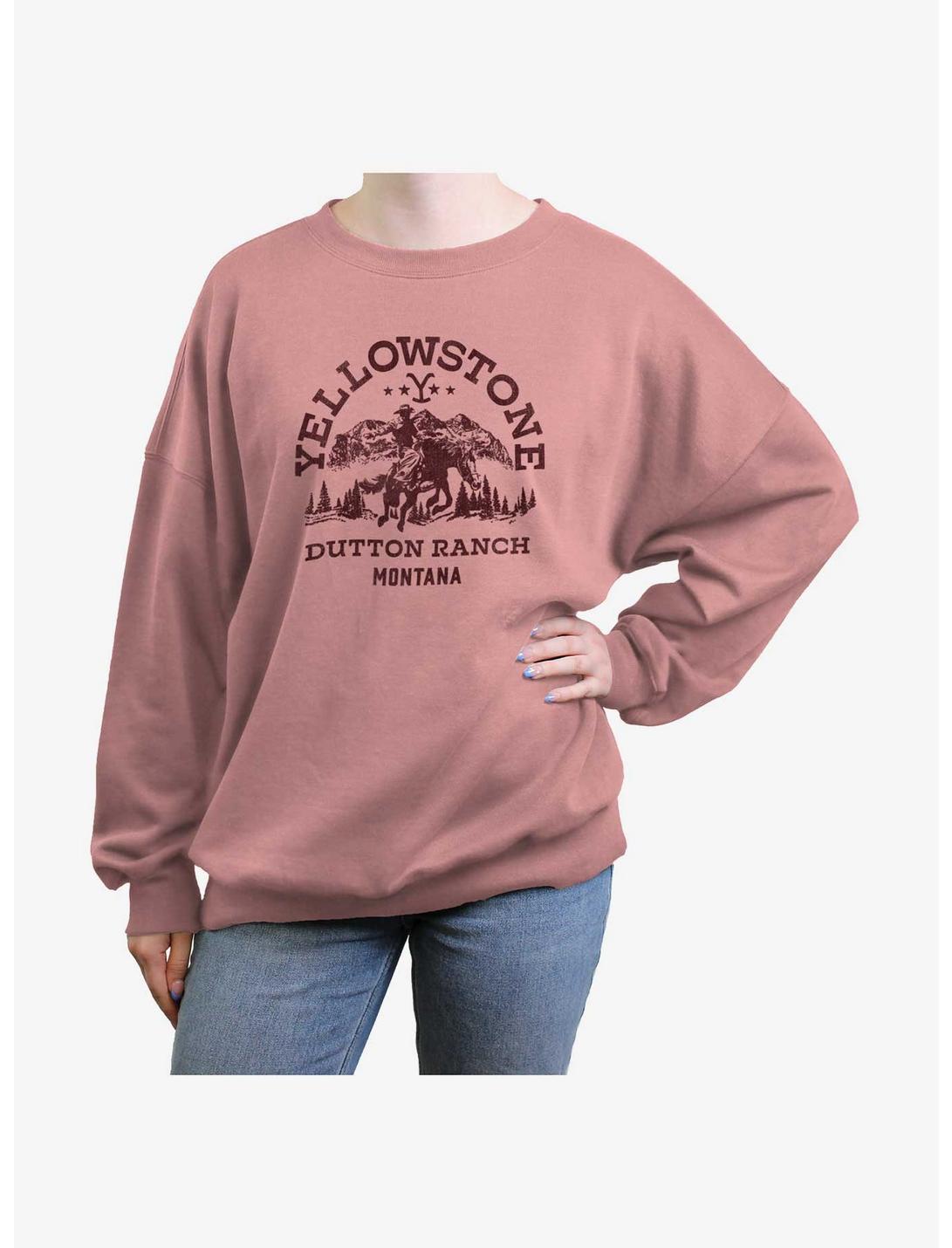 Yellowstone Vintage Dutton Ranch Womens Oversized Sweatshirt, DESERTPNK, hi-res