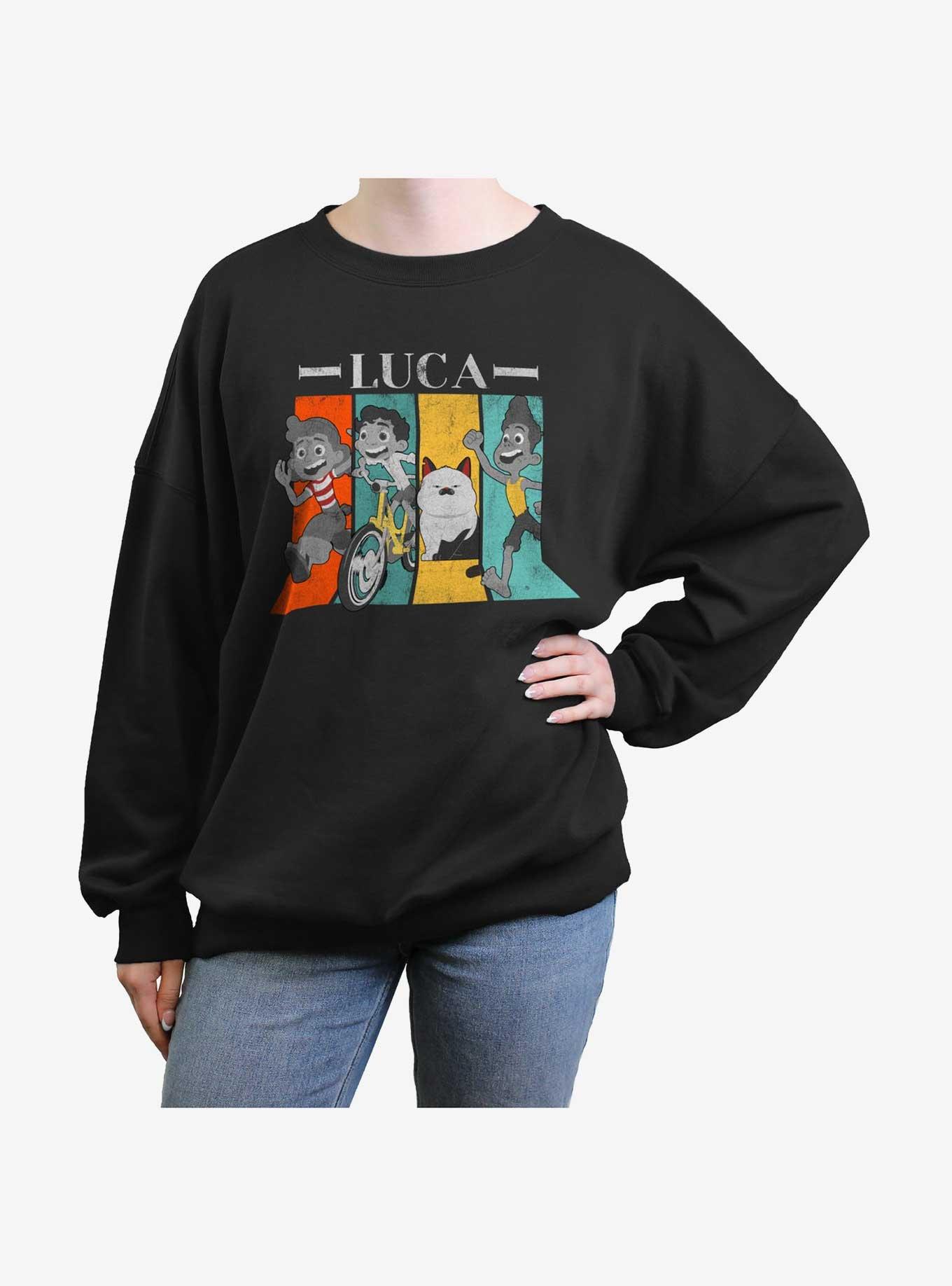 Disney Pixar Luca Sea You Later Womens Oversized Sweatshirt, BLACK, hi-res