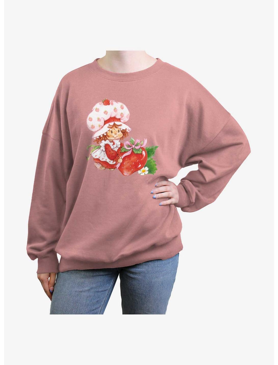 Strawberry Shortcake Bow Womens Oversized Sweatshirt, DESERTPNK, hi-res