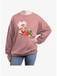 Strawberry Shortcake Bow Womens Oversized Sweatshirt, DESERTPNK, hi-res