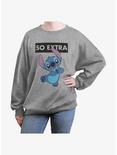 Disney Lilo & Stitch So Extra Womens Oversized Sweatshirt, HEATHER GR, hi-res