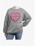 Friends Candy Heart Womens Oversized Sweatshirt, HEATHER GR, hi-res