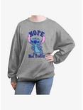 Disney Lilo & Stitch Nope Not Today Womens Oversized Sweatshirt, HEATHER GR, hi-res