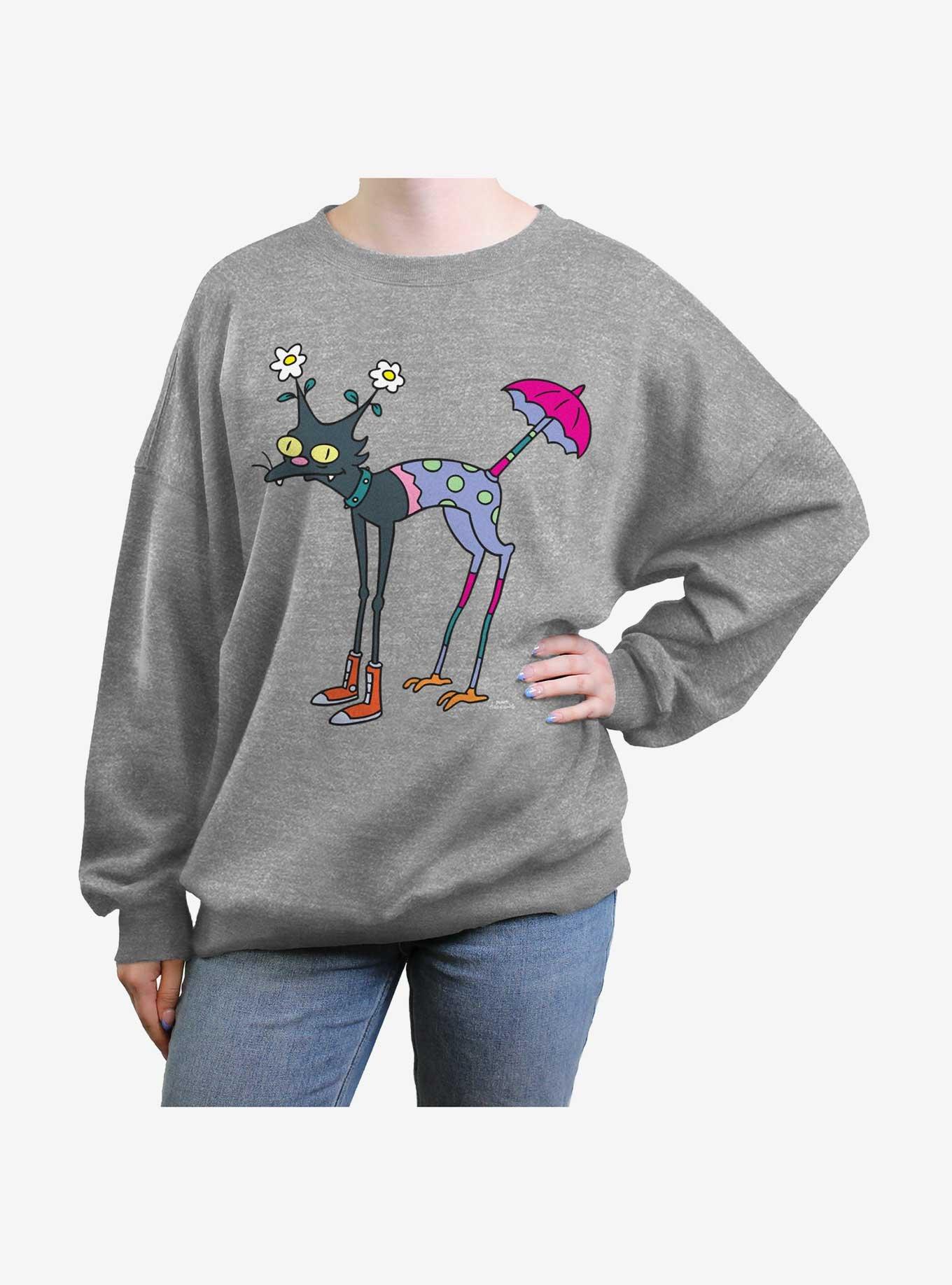 The Simpsons Mutant Snowball Womens Oversized Sweatshirt, HEATHER GR, hi-res